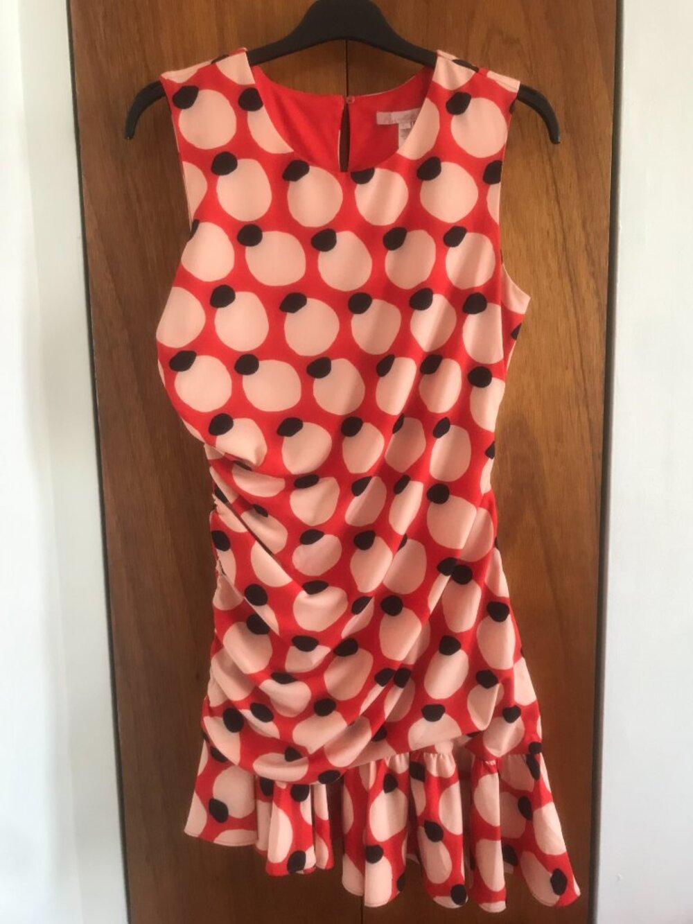 Anthropologie Hutch Sleeveless Shirred Asymmetrical Ruffle Hem Dress Size L - Picture 5 of 9